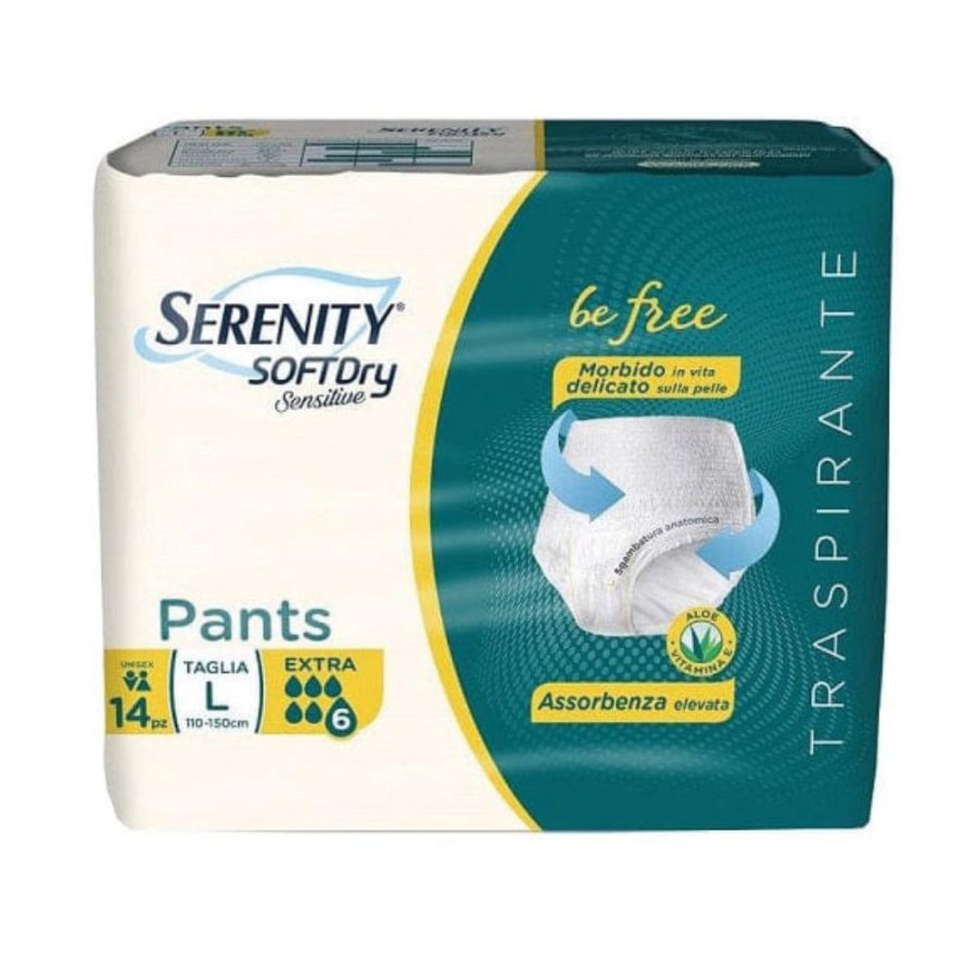 Serenity Pants Sensitive Mutandine Assorbenti per Incontinenza Taglia L, 14 Pezzi Serenity Pants Sensitive Mutandine Assorbenti per Incontinenza Taglia L, 14 Pezzi