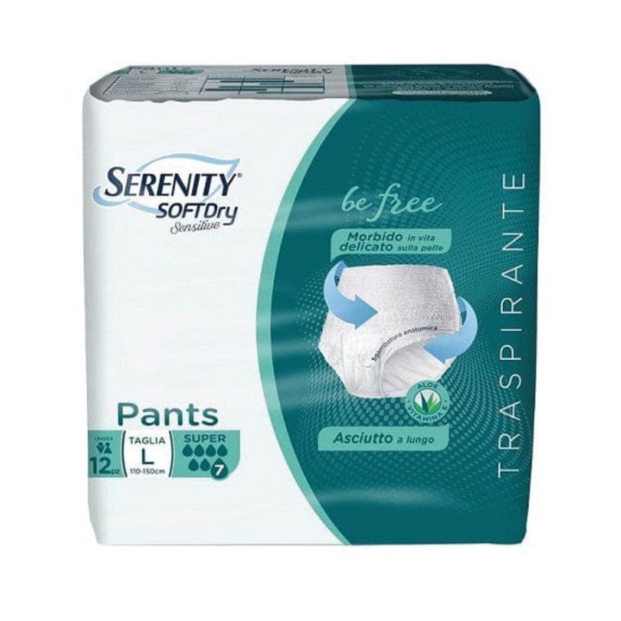 Serenity Pants Sensitive mutandina assorbente per incontinenza Super taglia Large 12 pezzi Serenity Pants Sensitive mutandina assorbente per incontinenza Super taglia Large 12 pezzi