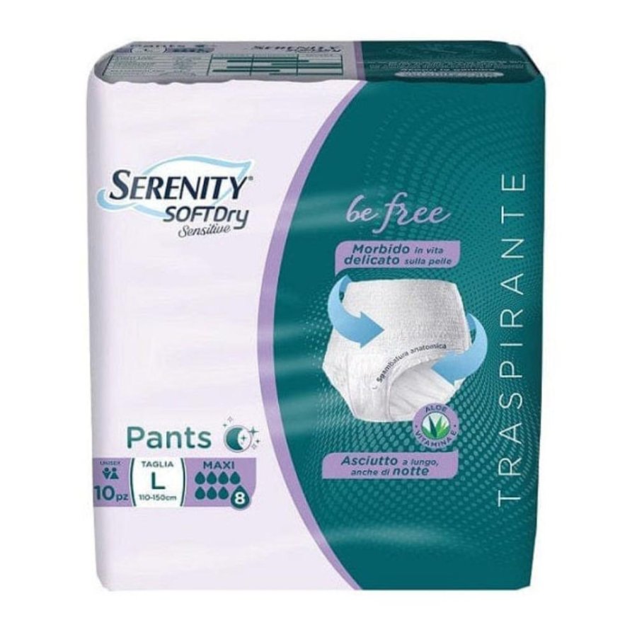 Serenity Pants Sensitive Mutandina Assorbente per Incontinenza Taglia L 10 Pezzi Serenity Pants Sensitive Mutandina Assorbente per Incontinenza Taglia L 10 Pezzi