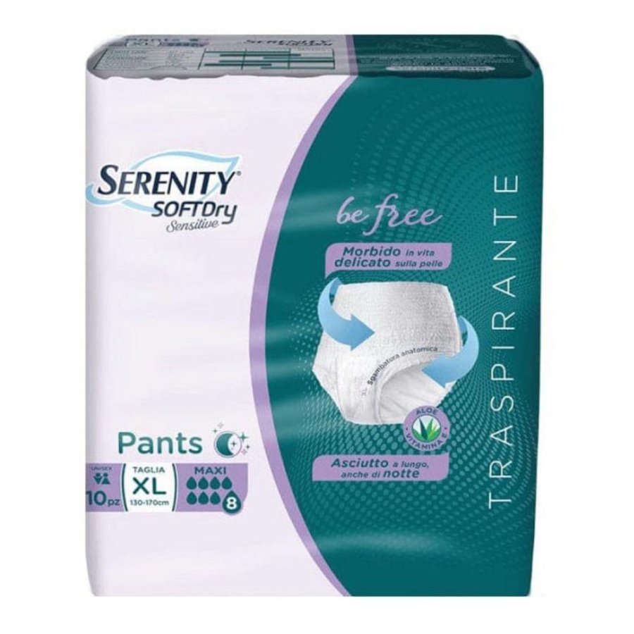 Serenity Pants Mutandina Assorbente Incontinenza Maxi XL 10 Pezzi, Elevata Protezione e Comfort Sensitive per Adulti Serenity Pants Mutandina Assorbente Incontinenza Maxi XL 10 Pezzi, Elevata Protezione e Comfort Sensitive per Adulti
