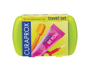 Curaprox Be You Travel Set Verde Spazzolino + Dentifricio + 2 Scovolini