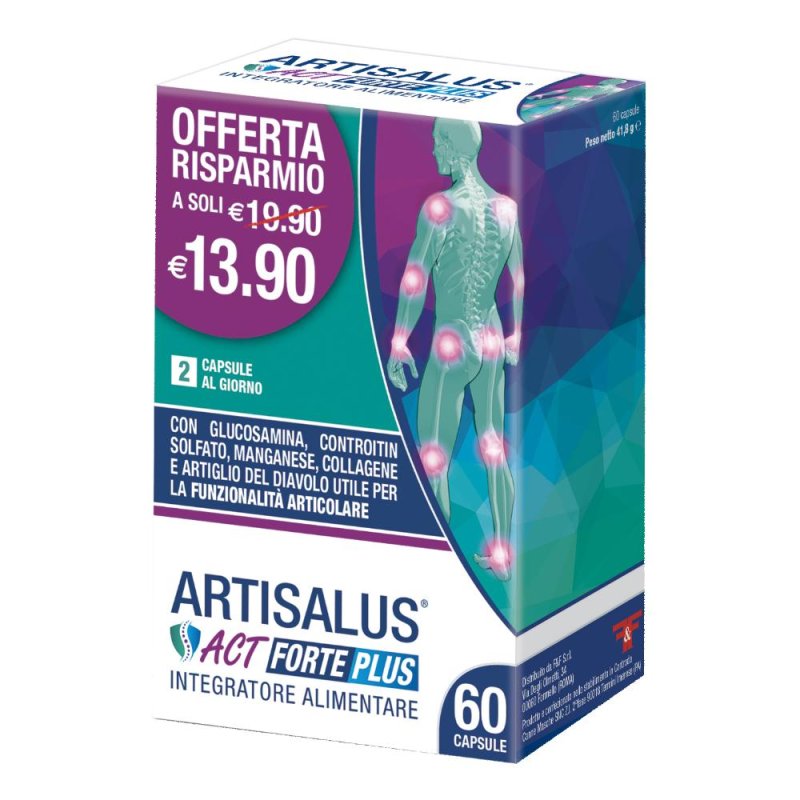 Artisalus Act Forte Plus Integratore articolazioni 60 capsule Artisalus Act Forte Plus Integratore articolazioni 60 capsule