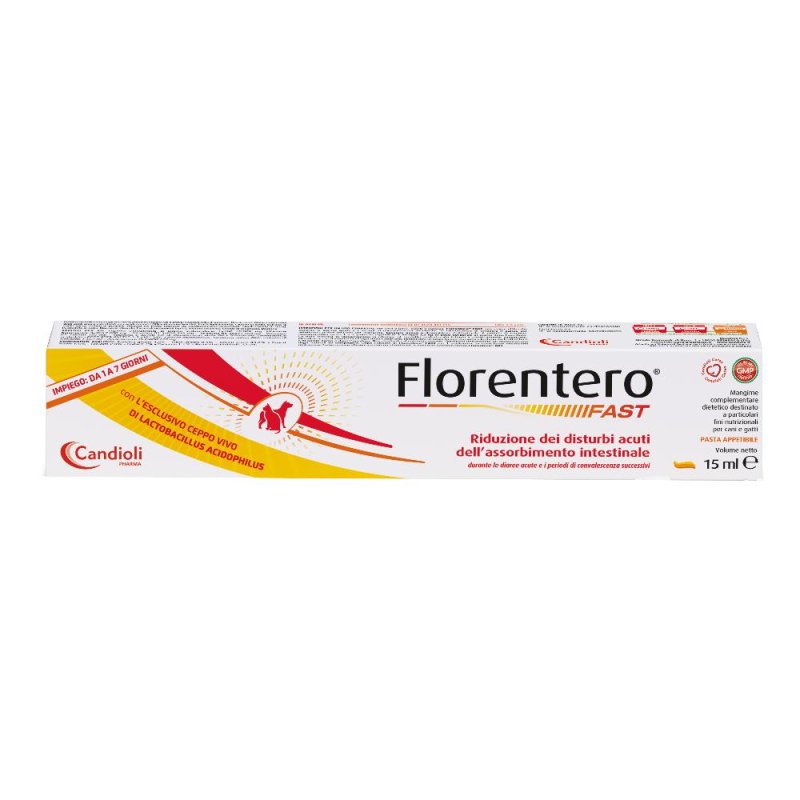 Florentero Fast Pasta 15 Millilitri Mangime Complementare per Cani e Gatti per Diarrea Acuta e Equilibrio della Flora Intestinale