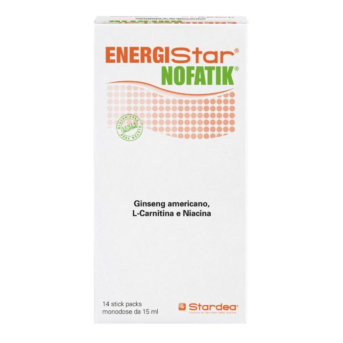 ENERGIStar NOFATIK – Integratore con Ginseng Americano, L-Carnitina e Niacina 14 Stick 15ml ENERGIStar NOFATIK – Integratore con Ginseng Americano, L-Carnitina e Niacina 14 Stick 15ml