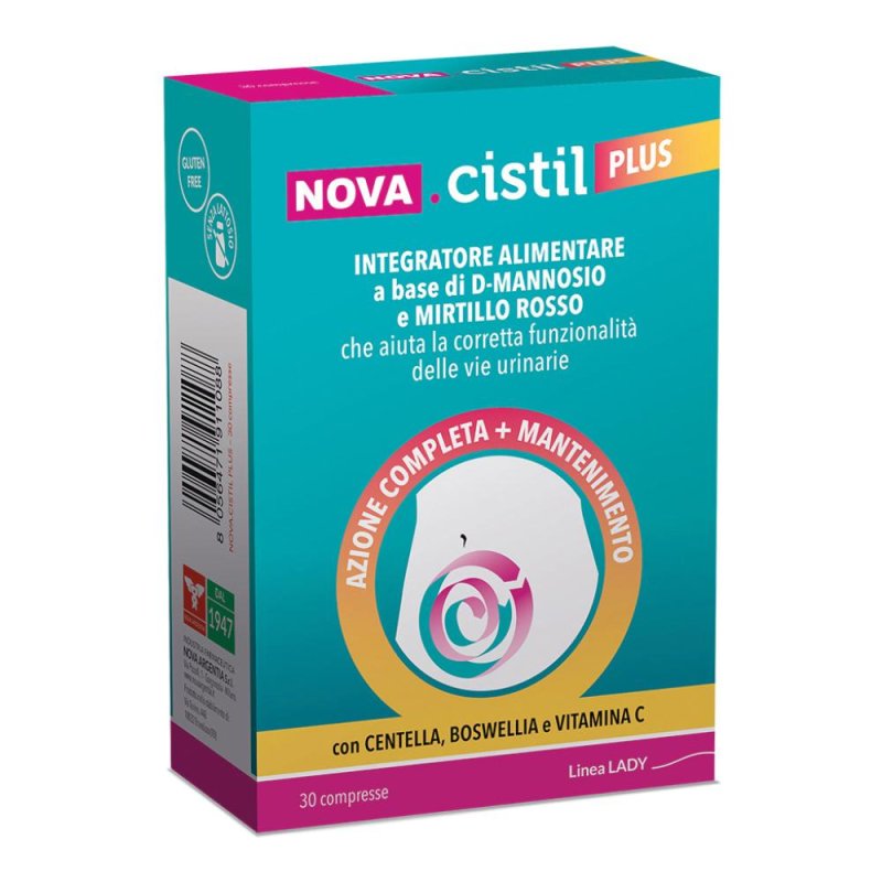 Nova cistil plus integratore vie urinarie con D-mannosio e mirtillo rosso 30 compresse 34,5 g