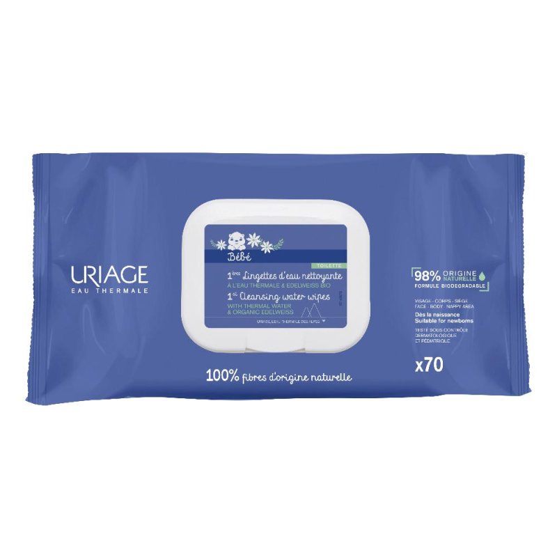 Uriage Bebe - 1ere Eau Nettoyante Salviettine Detergenti 70 Salviettine