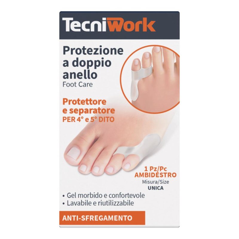 Protettore 5 dita doppio anello - protezione in gel per dita dei piedi Protettore 5 dita doppio anello - protezione in gel per dita dei piedi