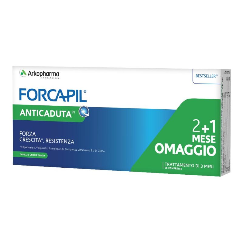 Forcapil Anti-Caduta 2+1 Integratore Alimentare per Capelli e Unghie &ndash; 90 compresse