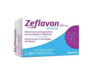 Zeflavon Drena Zentiva 30 Compresse Integratore per Drenaggio dei Liquidi e Gambe Leggere