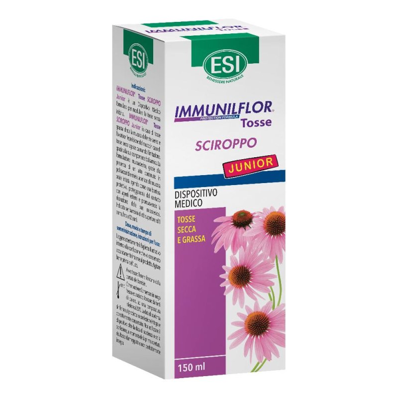 ESI Immunilflor - Sciroppo Tosse Secca e Grassa Junior Dispositivo Medico 150 ml ESI Immunilflor - Sciroppo Tosse Secca e Grassa Junior Dispositivo Medico 150 ml