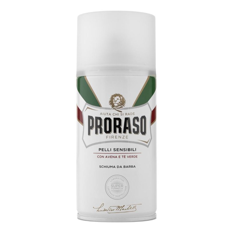 Proraso schiuma da barba pelli sensibili 300 ml - schiuma lenitiva con tè verde e avena Proraso schiuma da barba pelli sensibili 300 ml - schiuma lenitiva con tè verde e avena