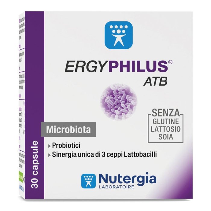 Ergyphilus ATB 30 capsule Nutergia - probiotico con lattobacilli per microbiota in terapia antibiotica Ergyphilus ATB 30 capsule Nutergia - probiotico con lattobacilli per microbiota in terapia antibiotica
