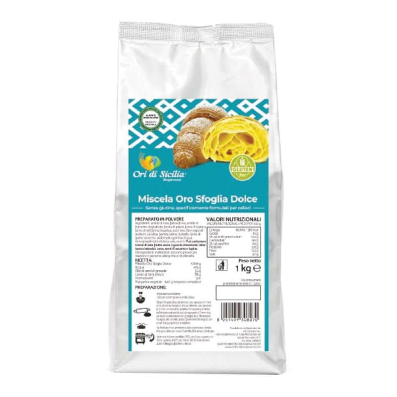 Ori di Sicilia Mix Oro Sfoglia – Preparato Professionale per Pasta Sfoglia, Croissant e Dolci di Pasticceria Ori di Sicilia Mix Oro Sfoglia – Preparato Professionale per Pasta Sfoglia, Croissant e Dolci di Pasticceria