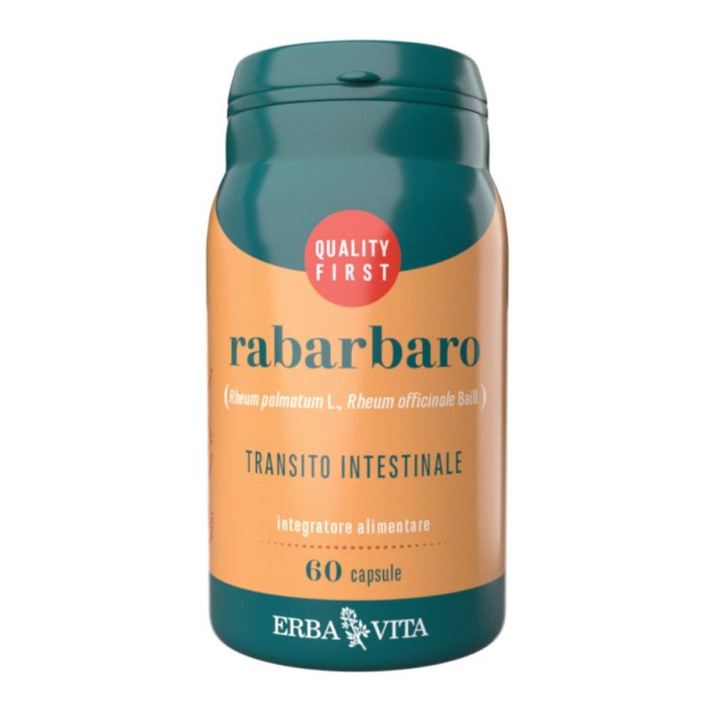 Rabarbaro Integratore 60 Capsule 500 mg EBV per Regolarit&agrave; Intestinale e Digestione Naturale