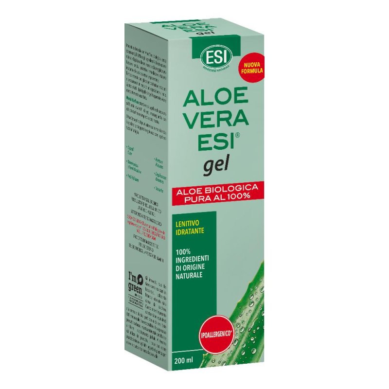 ESI Aloe Vera Gel Puro 200 ml Lenitivo Idratante per Pelle Secca Irritata e Scottature ESI Aloe Vera Gel Puro 200 ml Lenitivo Idratante per Pelle Secca Irritata e Scottature