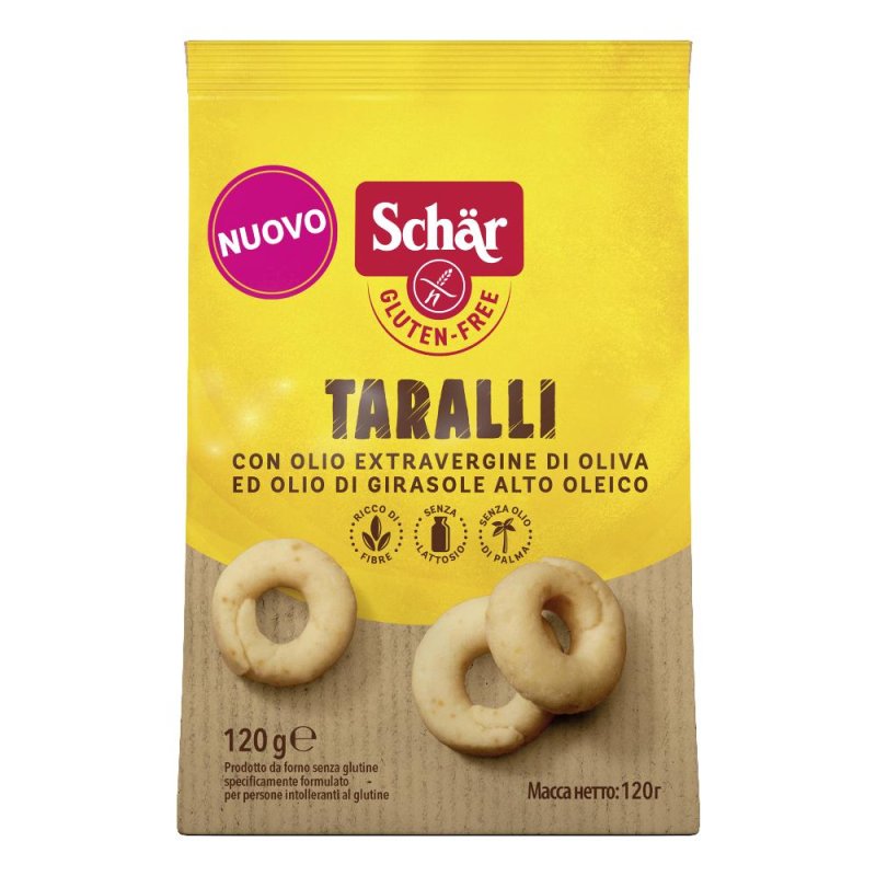 Schar Taralli Croccanti snack senza glutine con olio extravergine di oliva 120 g Schar Taralli Croccanti snack senza glutine con olio extravergine di oliva 120 g