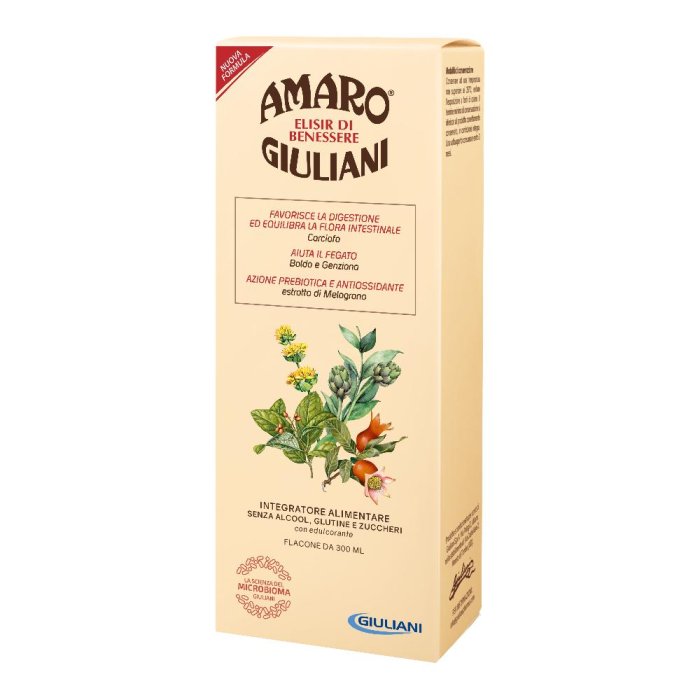 Amaro Giuliani Elisir di Benessere per Problemi Intestinali 300 ml