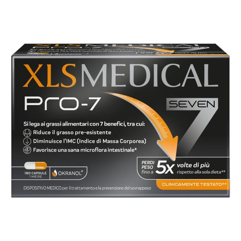 XLS Medical Pro-7 180 capsule per supportare la perdita di peso XLS Medical Pro-7 180 capsule per supportare la perdita di peso
