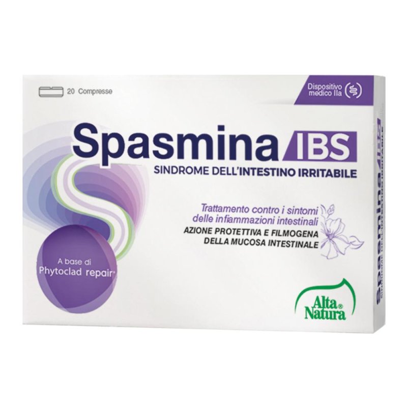 Spasmina IBS Colon Irritabile 30 Compresse da 1070 milligrammi Integratore per Benessere Intestinale e Riduzione del Gonfiore Addominale