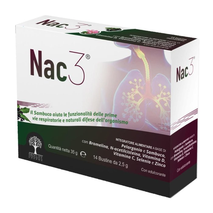 Nac 3 Integratore fluidificante per le vie respiratorie 14 bustine Nac 3 Integratore fluidificante per le vie respiratorie 14 bustine