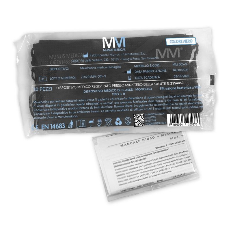 MUNUS MED MAS CHIR IIR 10PZ NE MUNUS MED MAS CHIR IIR 10PZ NE