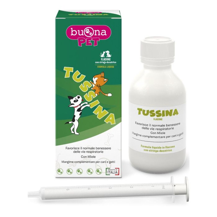 Buonapet Tussina Flacone 100 g Integratore per Cani e Gatti per il Benessere delle Vie Respiratorie Buonapet Tussina Flacone 100 g Integratore per Cani e Gatti per il Benessere delle Vie Respiratorie