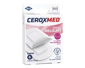 Ceroxmed Dress delicati cerotti sterili con garza spessa confezione da 6 pezzi 7.5x5cm 
