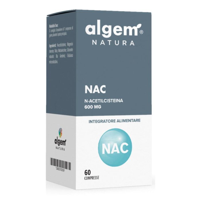 Algem Natura NAC 600 Integratore N Acetilcisteina 60 Compresse Antiossidante Supporto Vie Respiratorie Algem Natura NAC 600 Integratore N Acetilcisteina 60 Compresse Antiossidante Supporto Vie Respiratorie