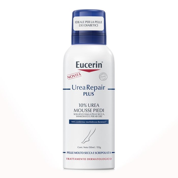 Eucerin Urearepair Plus mousse per piedi con 10% di urea per pelle secca 150 ml Eucerin Urearepair Plus mousse per piedi con 10% di urea per pelle secca 150 ml