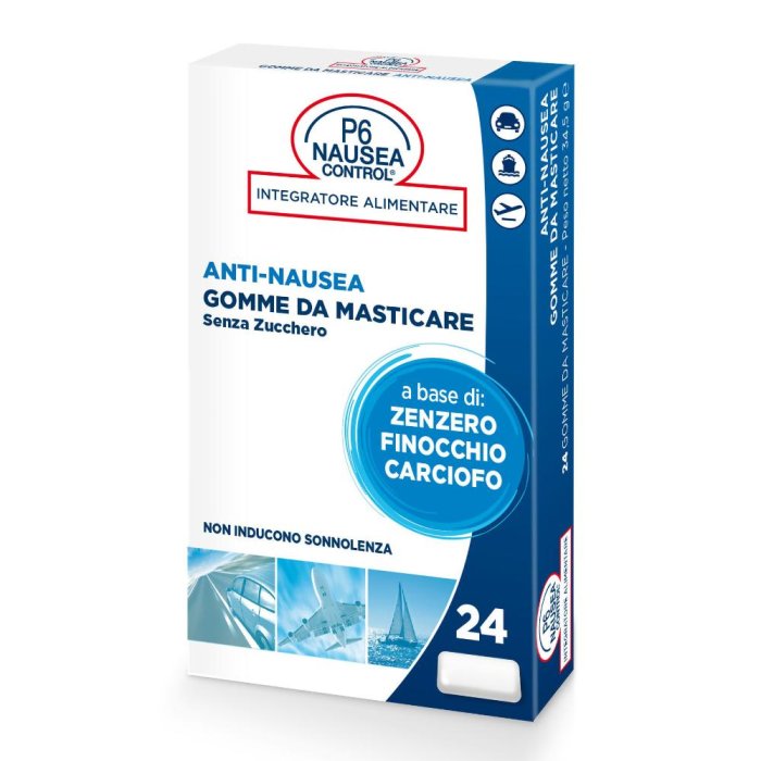 Consulteam P6 Nausea Control - Anti-Nausea Gomme da Masticare 24 gomme