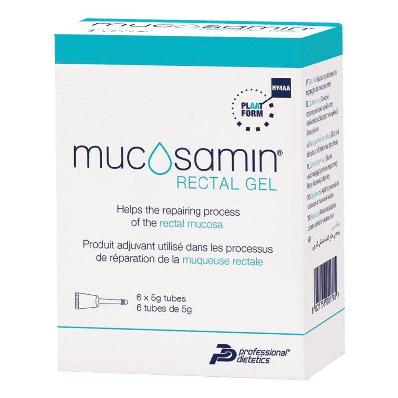 Mucosamin Gel Rettale confezione da sei tubi da cinque grammi trattamento lenitivo e protettivo della mucosa rettale e anale