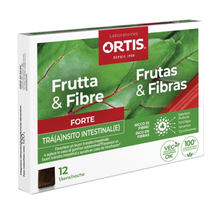 Frutta e Fibre Forte Integratore Naturale con Frutta e Fibre per Regolarità Intestinale, 12 Cubetti Frutta e Fibre Forte Integratore Naturale con Frutta e Fibre per Regolarità Intestinale, 12 Cubetti