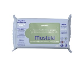 Mustela Salviette detergenti all'avocado - Detergenza delicata per la pelle 60 pezzi