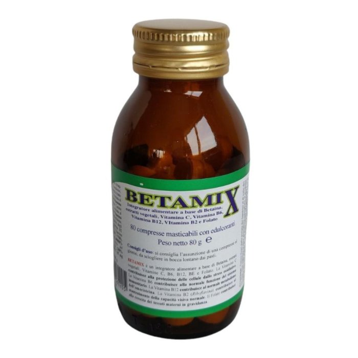 Betamix - Integratore Alimentare a Base di Vitamine e Betaina 80 compresse masticabili Betamix - Integratore Alimentare a Base di Vitamine e Betaina 80 compresse masticabili