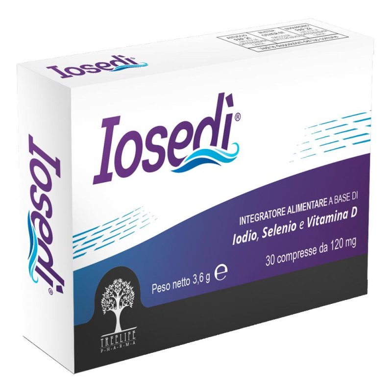 Iosedi Integratore Alimentare 30 Compresse a Base di Iodio e Selenio per il Benessere della Tiroide Iosedi Integratore Alimentare 30 Compresse a Base di Iodio e Selenio per il Benessere della Tiroide