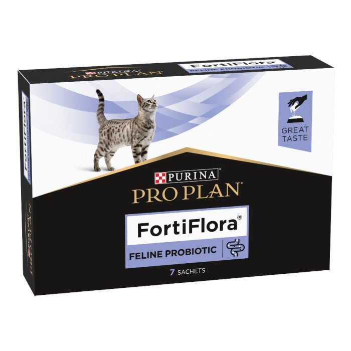 Purina Pro Plan Fortiflora Gatto Integratore Probiotico in Bustine per la Flora Intestinale del Gatto &ndash; Confezione da 7 Bustine