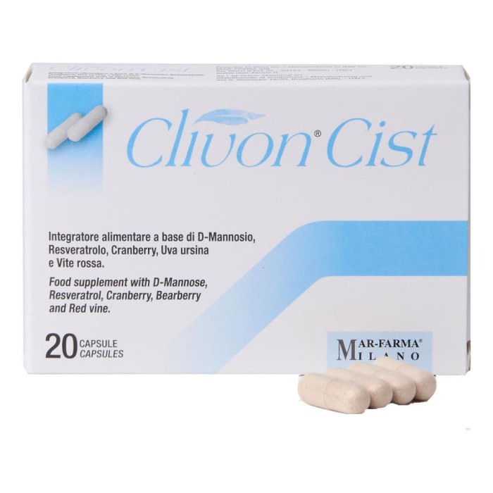 Clivon Cist Integratore 20 Capsule per il Benessere delle Vie Urinarie e la Prevenzione delle Cistiti
