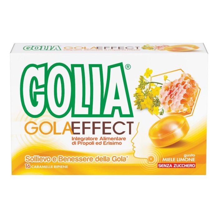 Golia Gola Effect Integratore Alimentare per la gola Limone Miele 16 caramelle Golia Gola Effect Integratore Alimentare per la gola Limone Miele 16 caramelle