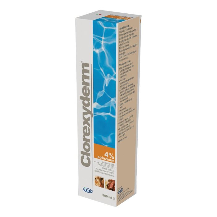 Clorexyderm Soluzione 4 Percento 200 ml - disinfettante cutaneo a base di clorexidina per cani e gatti Clorexyderm Soluzione 4 Percento 200 ml - disinfettante cutaneo a base di clorexidina per cani e gatti