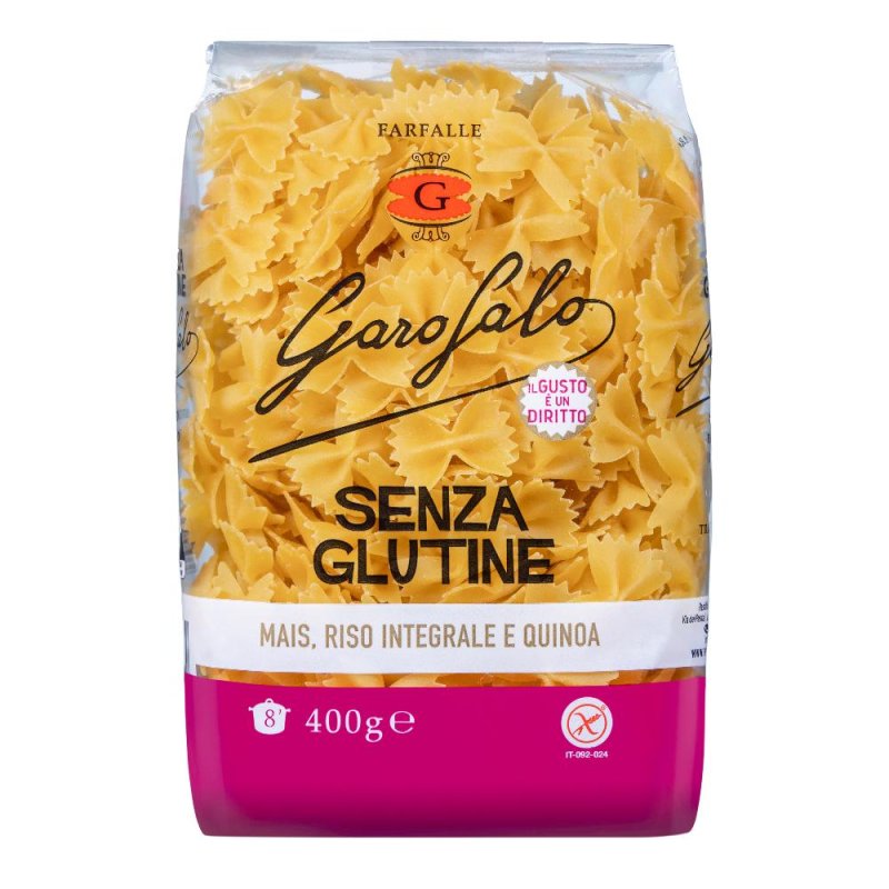 Garofalo senza glutine farfalle con mais riso integrale e quinoa 400 grammi Garofalo senza glutine farfalle con mais riso integrale e quinoa 400 grammi