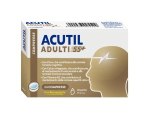 Acutil Adulti 55+ Integratore Alimentare Mente Ossa e Muscoli, 24 compresse