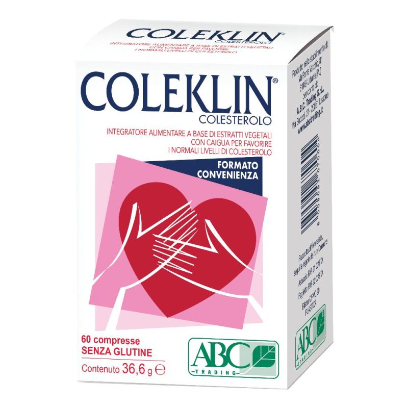 Coleklin Colesterolo Integratore in Compresse 60 pezzi per il Controllo del Colesterolo Coleklin Colesterolo Integratore in Compresse 60 pezzi per il Controllo del Colesterolo