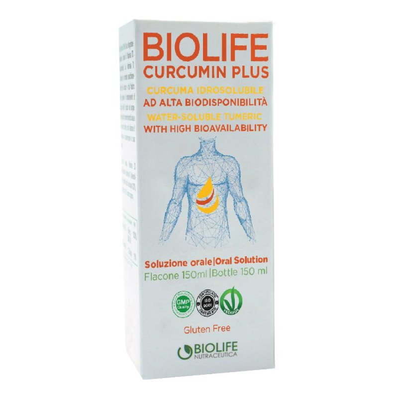 Biolife Curcumin Plus 150 ml Integratore Alimentare Liquido alla Curcuma ad Alta Biodisponibilità Biolife Curcumin Plus 150 ml Integratore Alimentare Liquido alla Curcuma ad Alta Biodisponibilità