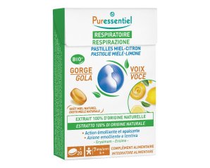 Puressentiel Respirazione - Gola Voce Pastiglie Miele e Limone 18 pastiglie