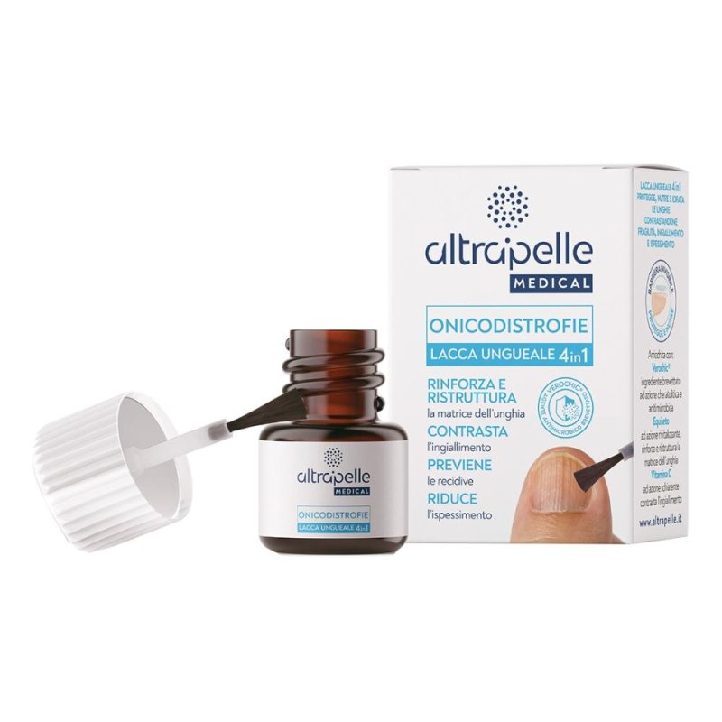 Altrapelle Medical Onicodistrofie lacca ungueale 4 in 1 7 ml - trattamento rinforzante per unghie fragili e ispessite Altrapelle Medical Onicodistrofie lacca ungueale 4 in 1 7 ml - trattamento rinforzante per unghie fragili e ispessite