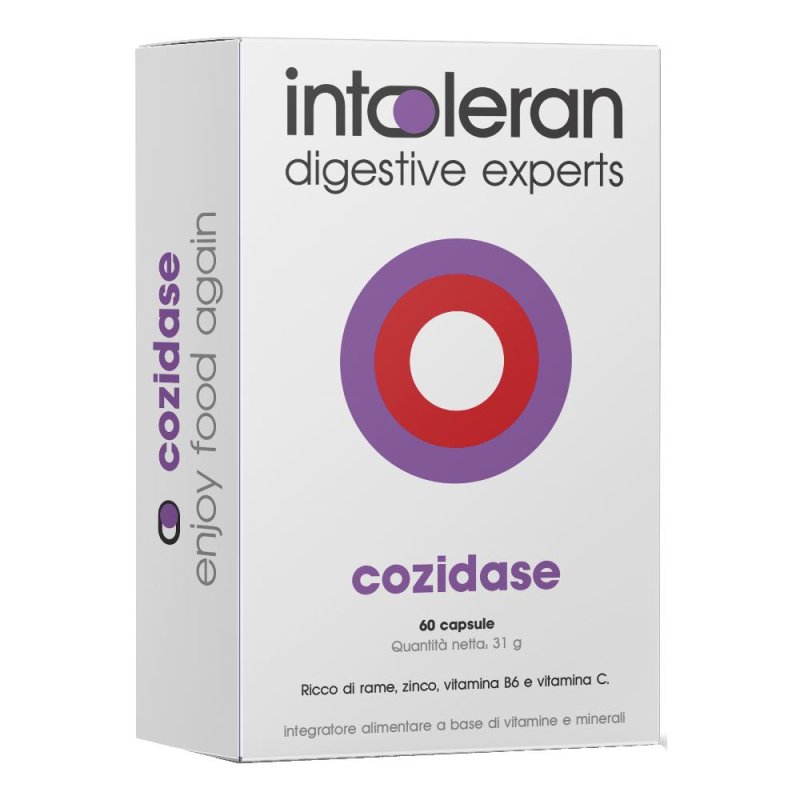 Intoleran Cozidase 60 Capsule Integratore Alimentare con Rame e Zinco per Intolleranza all’Istamina e Supporto Enzima DAO Intoleran Cozidase 60 Capsule Integratore Alimentare con Rame e Zinco per Intolleranza all’Istamina e Supporto Enzima DAO