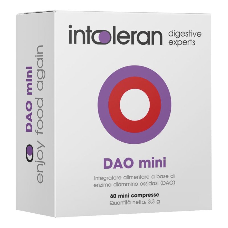 Intoleran DAO Mini 60 Compresse Enzima Diammina Ossidasi Integratore per Intolleranza all&rsquo;Istamina