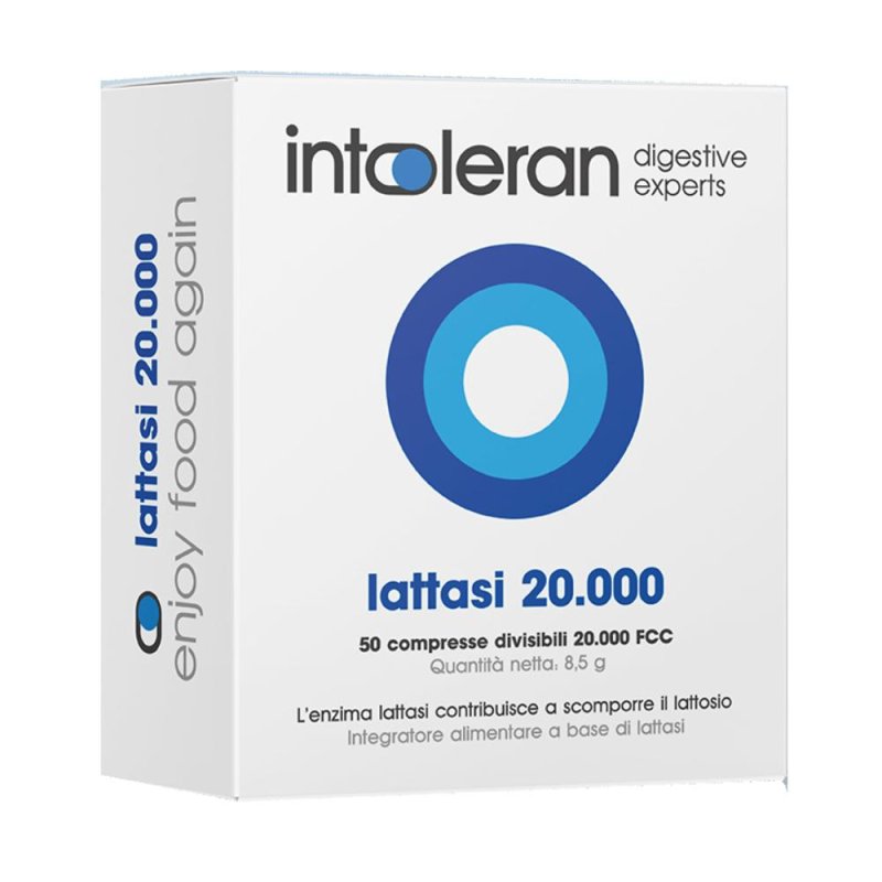 Intoleran Lattasi 20.000 - 50 Compresse - Integratore Alimentare per Intolleranza al Lattosio Intoleran Lattasi 20.000 - 50 Compresse - Integratore Alimentare per Intolleranza al Lattosio