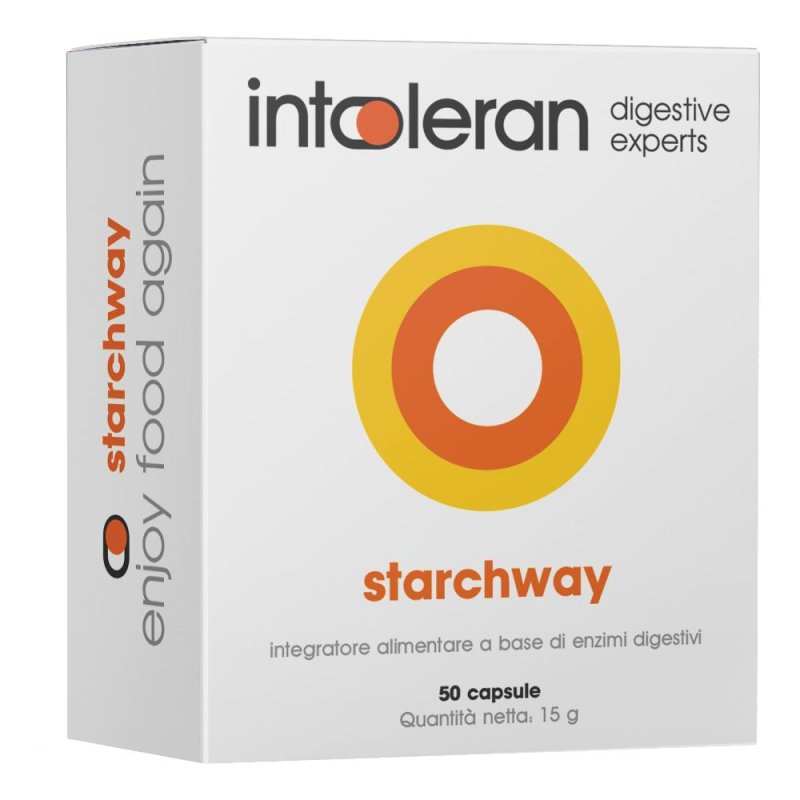 Intoleran Starchway 50 Capsule Integratore Enzimatico Digestivo per Intolleranza ad Amidi e Zuccheri Intoleran Starchway 50 Capsule Integratore Enzimatico Digestivo per Intolleranza ad Amidi e Zuccheri