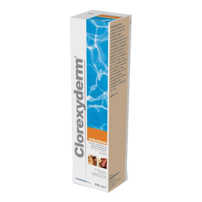 Clorexyderm Soluzione Disinfettante 200 ml per Cani e Gatti &ndash; Detergente Antisettico per Pelle e Mantello